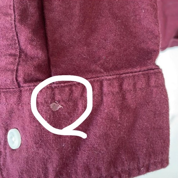 American Eagle outfitters burgundy red collared button up button down shirt sz S - Picture 9 of 17